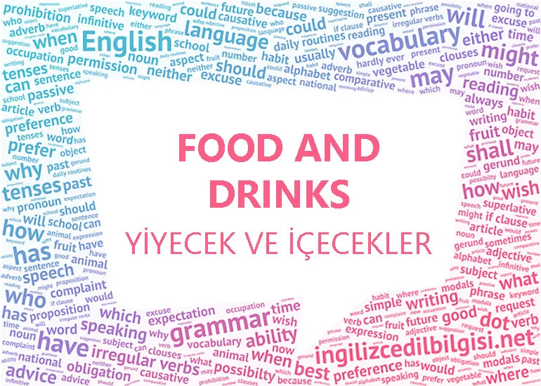 İngilizce yiyecek ve içecekler food and drinks