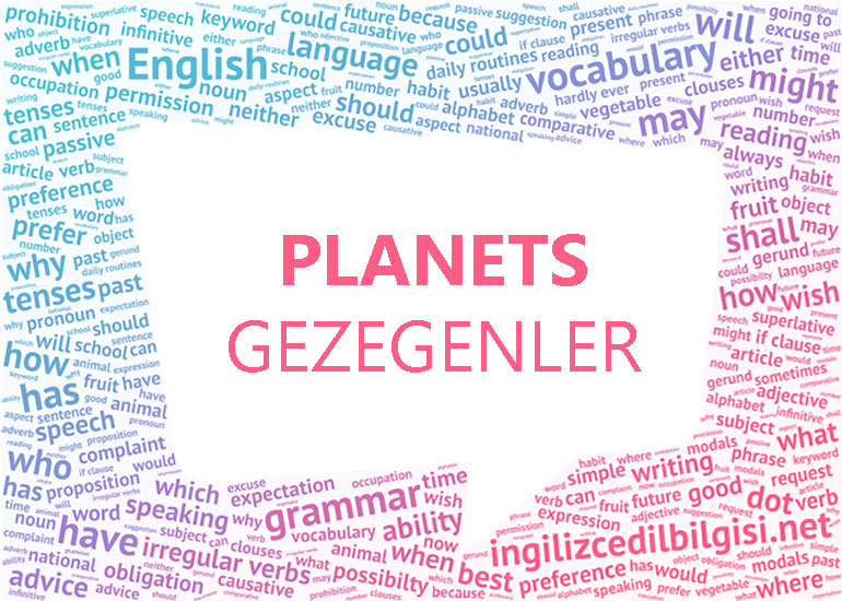 ingilizce gezegen adları - planets