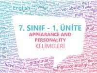 7. Sınıf 1. Ünite Appearance and Personality Kelimeleri