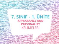7. Sınıf 1. Ünite Appearance and Personality Kelimeleri