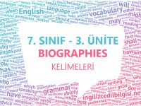 7. Sınıf İngilizce 3. Ünite Kelimeleri - Biographies Kelime Listesi