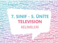 7. Sınıf İngilizce 5. Ünite Kelimeleri - Television Kelime Listesi