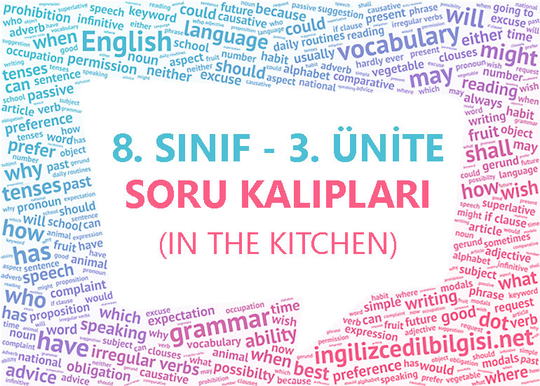 8. Sınıf İngilizce 3. Ünite Kalıp İfadeler - In The Kitchen Soru Kalıpları